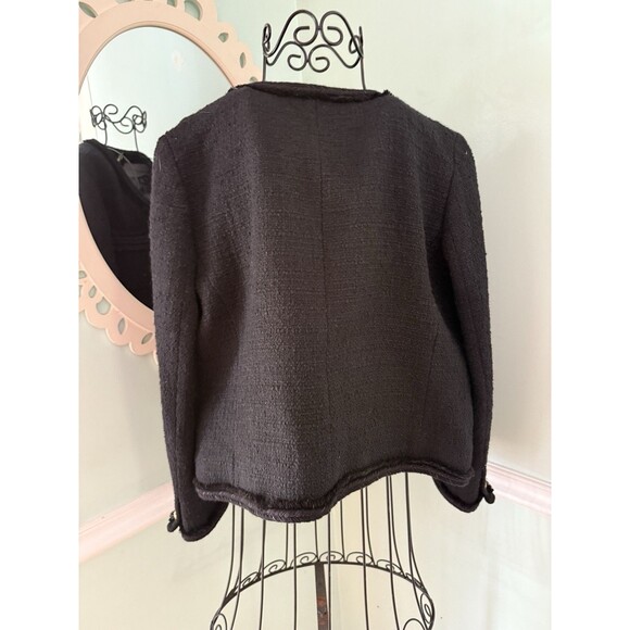 J.CREW Size 8 Cropped wool lady jacket with gold buttons BLACK Style F9995 - Picture 9 of 10